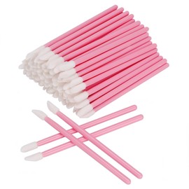TAVVKE 100 Pieces Lip Wands Lip Brushes Lipstick Applicator Wands Lip Gloss Wands Lint Free Makeup Applicator Brush Beauty Tool (Pink)