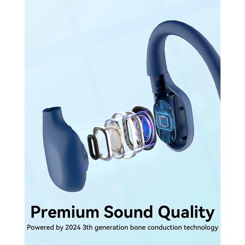 MONODEAL Bone Sound Headphones Bluetooth 5.4, IP68 Waterproof Headphones Float