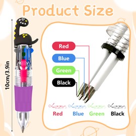 GOTRUST 24PCS Multicoloured Pens for Kids, Novelty Cute Animal Pens All in One, 0.5mm Cartoon Retractable Ballpoint Pen, Mini Multi Coloured Pens 4 in One for Kids School Class Stationery Gift