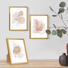 PHOTOLINI Modern Plastic Picture Frame Narrow with Glass Panel