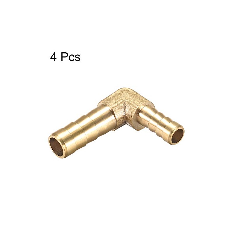 sourcing map 8mm to 6mm Barb Brass Hose Fitting 90