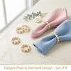 100-Pack Imitation Pearl Napkin Rings, Elegant Table Serviette Buckles, Delicate