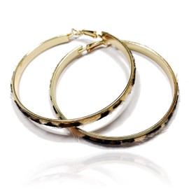 Cheetah Leopard Print Earrings For Women Jewelry Big Round Hoop Dangle Earrings