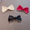 3Pcs Rhinestone Hair Bows for Girls Tassel Hair Barrettes Clips