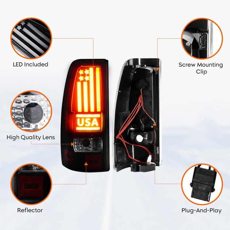 Tail Light + 3rd Third Brake Cargo Lamp for Chevy
