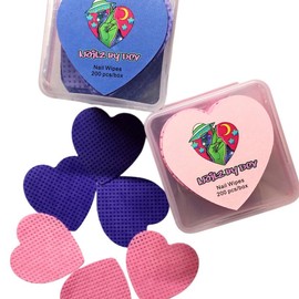 HEART NAIL WIPES - Color: PURPLE
