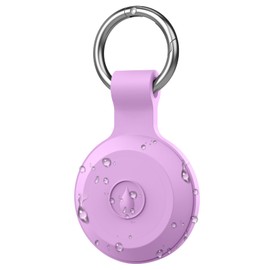 360° Protective Case for AirTag,AirTags Keyring Holder, Scratch-Resistant, Lock Design, Keychain for AirTag, TPU Full Cover Case for Key, Bag, Luggage, Pet Collar (Light Purple/Pink)