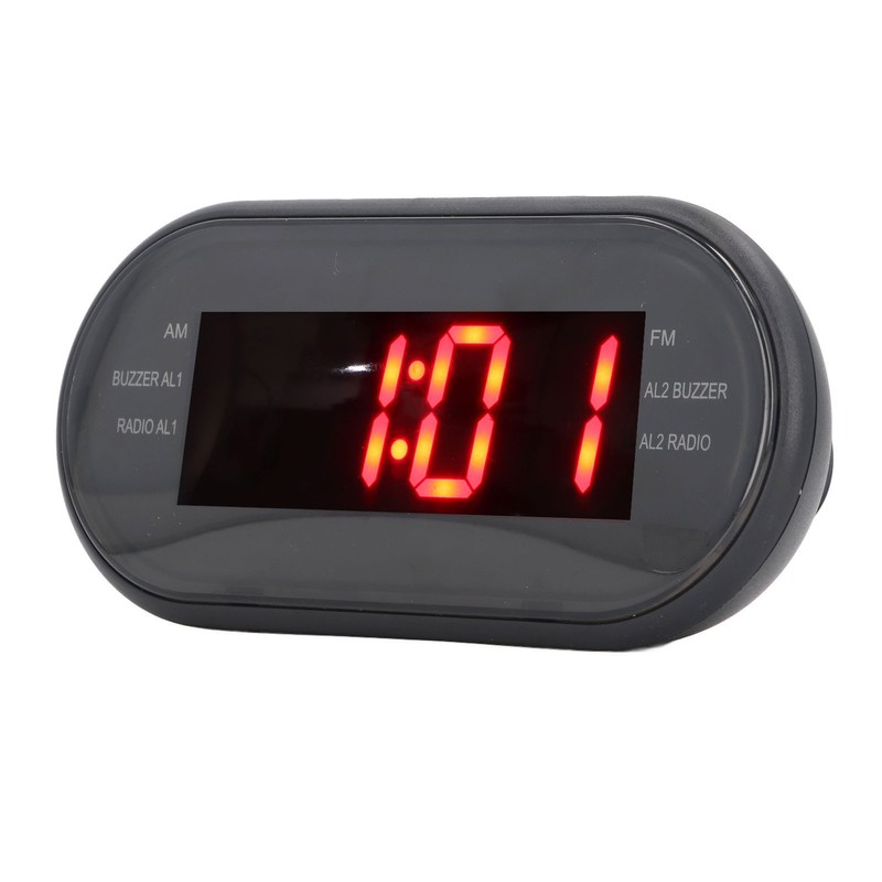 Digital Alarm Clock Bedroom Large Display AM FM Radio LED