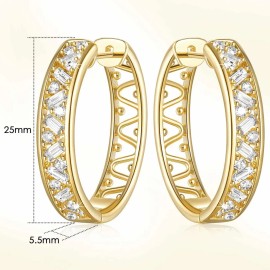 Aretes Huggie Arracadas Oro 14k Mujer Cz Joyería Fina Regalo
