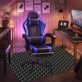 Office Desk Chair Mat for Hard Floor,Clear Mat Desk Floor Protector for Hardwood,Floor Mat for Desk Chair on Hardwood,Wood Floor Protector (Black 2, 30" X 48"X 0.08”)