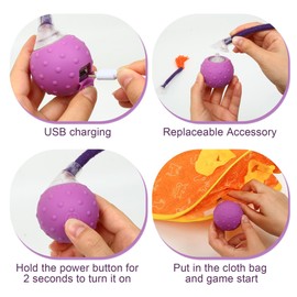 IOKHEIRA Cat Toy, Electric Cat Ball Toy, Interactive Cat Toy, Fast Rolling Ball in the Play Mat, Automatic Motion Activated