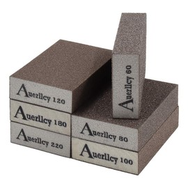Sanding Sponge, Auerllcy 6 Pieces 60/80/100/120/180/220 Grit Sanding Blocks Assortment, Coarse/Medium/Fine. Washable and Reusable.(6Pack)