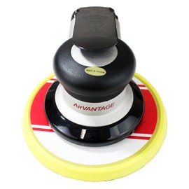 AirVANTAGE Industrial Grade Random Orbital Air Sander Non-Vacuum With Low-Profile Pad, 1/4 in. NPT Air Inlet (6": 3/32- Hook & Loop)