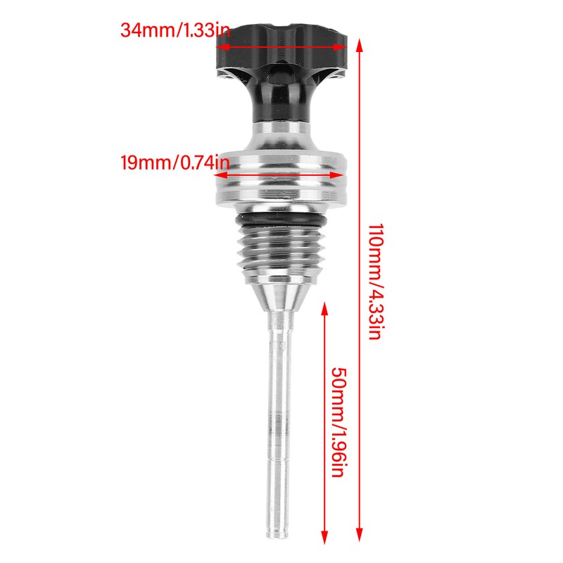 4.3in Motorcycle Engine Oil Fuel Tank Dipstick Level Gauge Meter