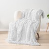 Pavilia White Fluffy Throw Blanket, Fuzzy Plush Warm Blanket for