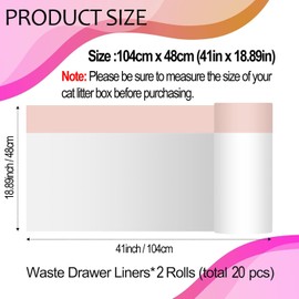 20 Count 41" x 19" Cat litter Box Liners, Extra Large Pet Waste Bags for Cats, Durable and Heavy Duty Drawstring Cat Litter Pan Liner Bags Suit for Pet Cat Litter Tray (Unscented)