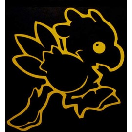 Chocobo Bird Running 5" Tall Outline Final Fantasy FF Logo Die Cut Decal - Yellow Color
