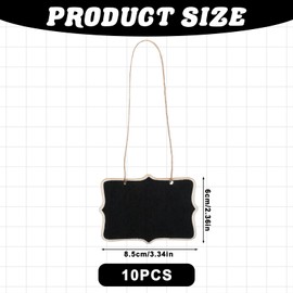 LIQWEI 10 Pcs Mini Wooden Chalkboard Signs, Reusable Small Hanging Blackboard Labels, Double-Sided Erasable Food Labels for Party Buffet, Wooden Name Tags for Message Board Signs, Price, Plants