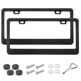 iolory 2 PCS Bling License Plate Frame,Rustproof Bling Glitter Diamond Car License Plate Cover Holder,Stainless Steel Car Plate Cover,Fit for Most US and Canadian Standard License Plates (Black)