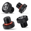 PBYMT Skull Pattern Motorcycle Mirror Hole Plug Stainless Steel, M10x1.25