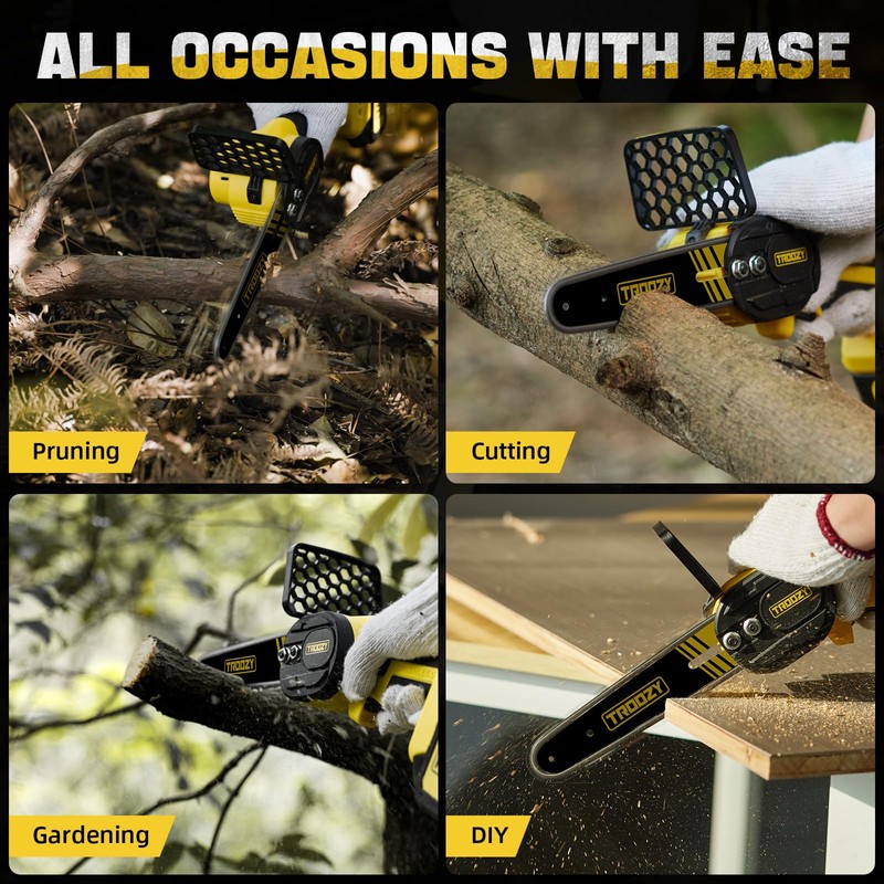 Mini Chainsaw Cordless 6 Inch, Portable Electric Chainsaw, Brushless Handheld