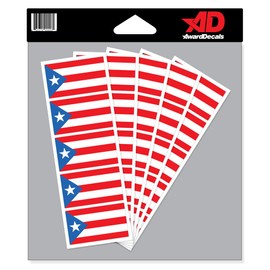 Puerto Rico Flag Sticker Decal for Helmets (Football, Baseball, Softball, Hockey, Lacrosse, Etc.) 50 Stickers The Original Award Decals Premium 20mil Thick Helmet Decals Made in The USA Since 1976