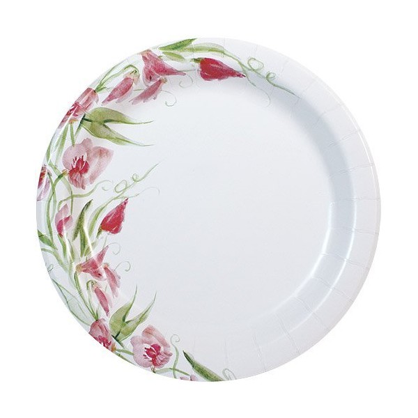 Nicole Home Collection Round Plate-10 | Pink Floral Collection | Pack of 24 Paper Plate, 10 inches