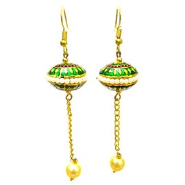 Desi Hawker Meenakari Minakari Hand Painted Made Earring Bali Jhumki Jhumka Jewelry Drop Dangle Chandelier Long Chain ni-292