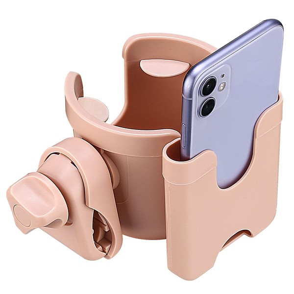 Suranew Adjustable Stroller Cup Holder with Phone Holder for Baby