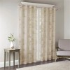 Pemberly Row Palm Leaf Burnout Window Sheer in Natural 50x95"