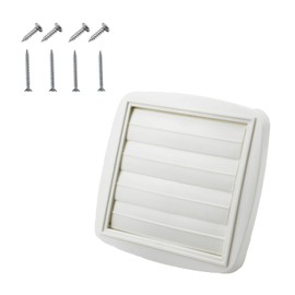 Amonk Adjustable Dryer Vent Cover Outdoor 4'' to 5'' to 6'' Plastic Louvered Dryer Vent Covers for Wall Airflow Vent Dryer Cover with 8 Screws, White