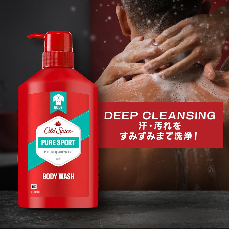 Old Spice Pure Sports Body Wash, Pump, 15.2 fl oz