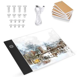 eecoo Kit de Almohadilla de Luz de Seguimiento de Dibujo de Diamante A6 LED Flip Books Kit de Flipbook A6 Caja de Luz LED Tablero de Dibujo a Mano Tablero LED Herramienta de Pintura Portátil(USB)