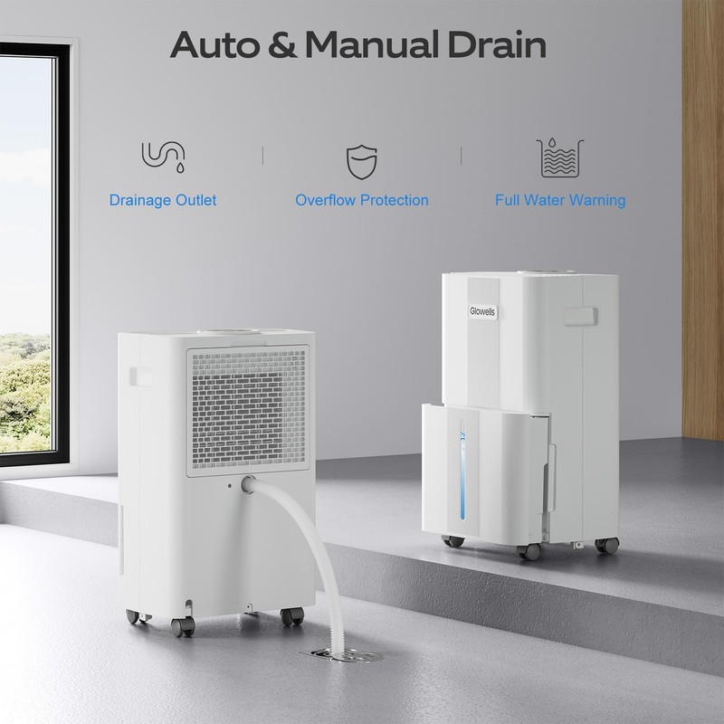 1600 Sq.ft Dehumidifier for Basement, Glowells 21 Pints Dehumidifiers for