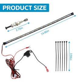 Ongfuwu Under Hood LED Light Kit, 12V Waterproof Car Under Hood Work LED Light Bar, Automatic On/Off Self-Adhesive Underhood Work Inspection Light Strip, Universal for Most Vehicles