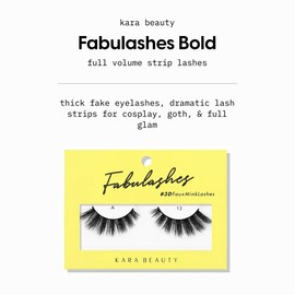 KARA BEAUTY Fabulashes Bold 3D Faux Mink Strip Lashes – Thick Fake Eyelashes, Dramatic Lash Strips for Goth & Full Glam – Reusable Fluffy Falsies with Wispy Volume - Style A13