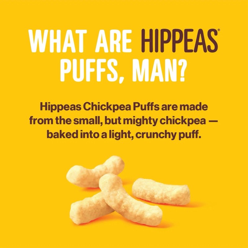White Hippeas Chickpea Puffs Vegan White Cheddar, 0.8 oz., 24
