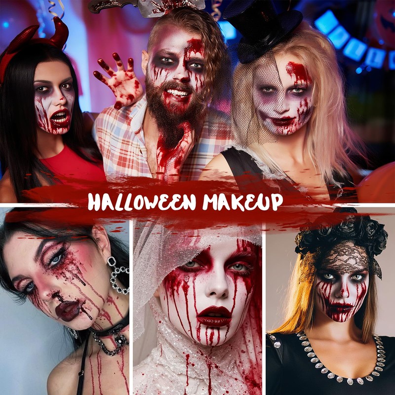 Newthinking Fake Blood Set, 3PCS Washable Realistic Blood Body Makeup