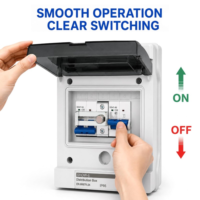 Ktolplao 32A Dual Power Manual Transfer Switch IP65 Circuit Breaker