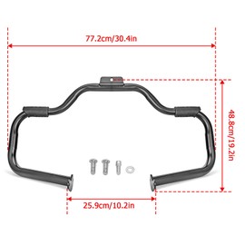 Wsays Highway Crash Bar Front Engine Guard 1 1/4" Diameter Mustache Compatible with Harley Softail Slim Fat Boy Heritage Deluxe FL 2000-2017 Models, Gloss Black