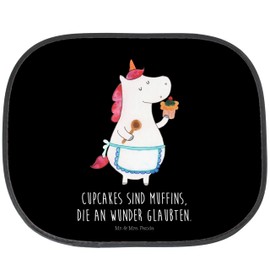 Mr. & Mrs. Panda Auto Sonnenschutz Einhorn Küche - Geschenk, Sonnenblende Auto, Sonnenschutzfolie, Unicorn, Einhörner, Koch, Sonnenschutz Baby,