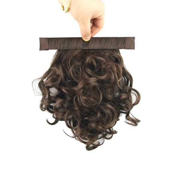 USIX 9.8" Hair Piece Band Ponytail Extension Short Curly Nature Looking Heat-Resisting Ponytail Extension(B2-30)