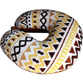 Bookishbunny U Shaped Micro Beads Microbead Neck Head Support Travel Pillow, 12"x12"x4" (WaveBrown)