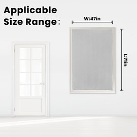 Sovtfides self Adhesive Curtains Portable Blackout Curtain Simple and Easy to Install Bedroom Window Thermal Lnsulated Kitchen Room Darkening Black Small Drapes, 47" W X 71" L, White, 1 Panel