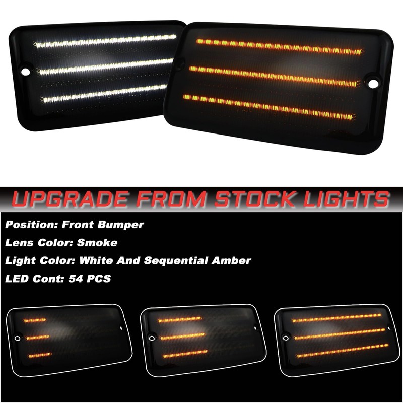 KEEGTBOX Smoked Lens Switchback White DRL Amber Sequential Flash Turn