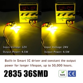 KISLED Super Bright 3000lm H8 H11 LED Fog Lights Bulbs DRL High Power 3030 Chips with Projector Lens Replacement for Cars Trucks, Golden Yellow