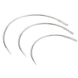zalati Curved Needles 3 Pieces Sewing Needles for Sewing Repairing Carpet Leather Canvas Weaving Craft - Silver