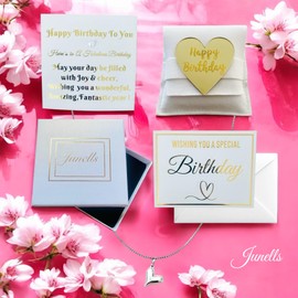 Junells womens Birthday Gift, birthday present for girls sister mum friend aunty, birthday gift ideas female, silver heart necklace for lady