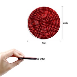 Lotsdonxia 2 Sets of Rhinestone-Adorned Car Cup MatSparkling Bling Car Mats丨Universal, Non-Slip Inserts for Car Cup Holders, Suitable for Cars, Kitchens, Home Offices-7cm（B）