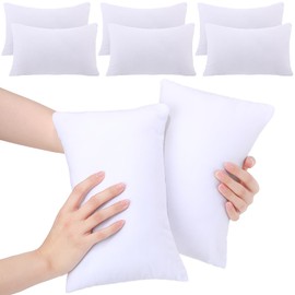 Geelin 6 Pack Small Pillows 11"x7" Microfiber Mini Pillows for Travel, Sleeping, Nap Tiny Soft Machine Washable Cushion for Pets, Dogs Neck, Wrist, Knee, Lumbar Support(White)